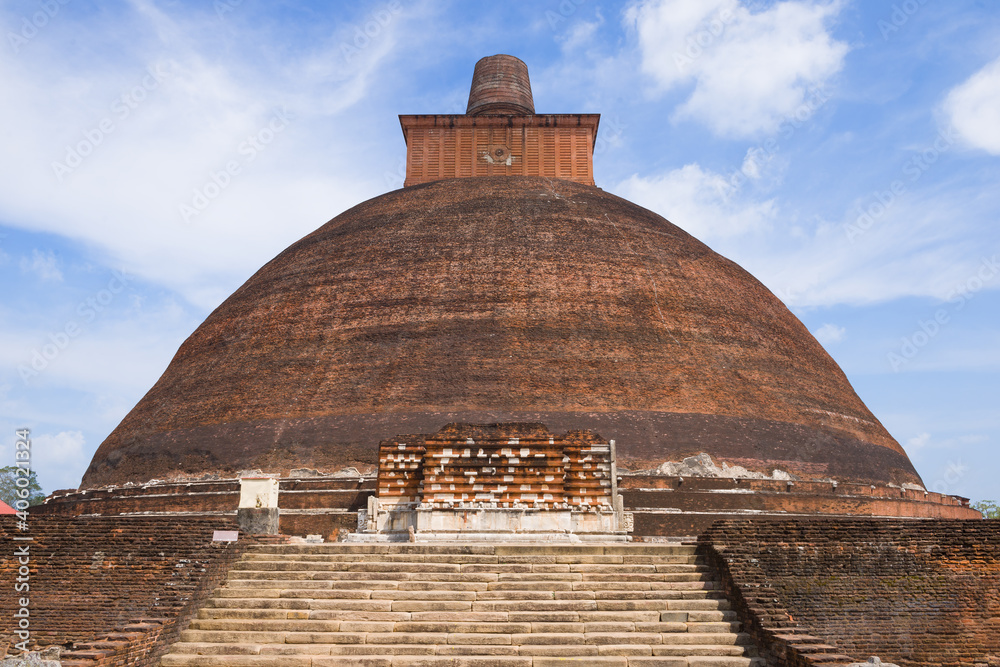 Ancient Jetavana dagoba close up on a sunny day. Anuradhapura, Sri Lanka Ancient Jetavana dagoba close up on a sunny day. Anuradhapura, Sri Lanka