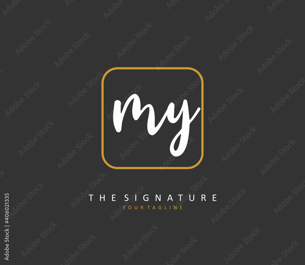 MY Initial letter handwriting and signature logo. A concept handwriting initial logo with template element. MY Initial letter handwriting and signature logo. A concept handwriting initial logo with template element.