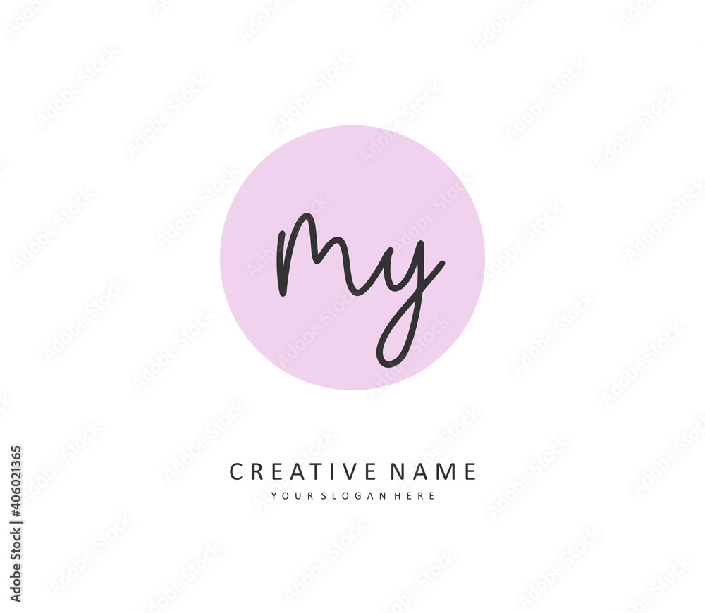 MY Initial letter handwriting and signature logo. A concept handwriting initial logo with template element. MY Initial letter handwriting and signature logo. A concept handwriting initial logo with template element.