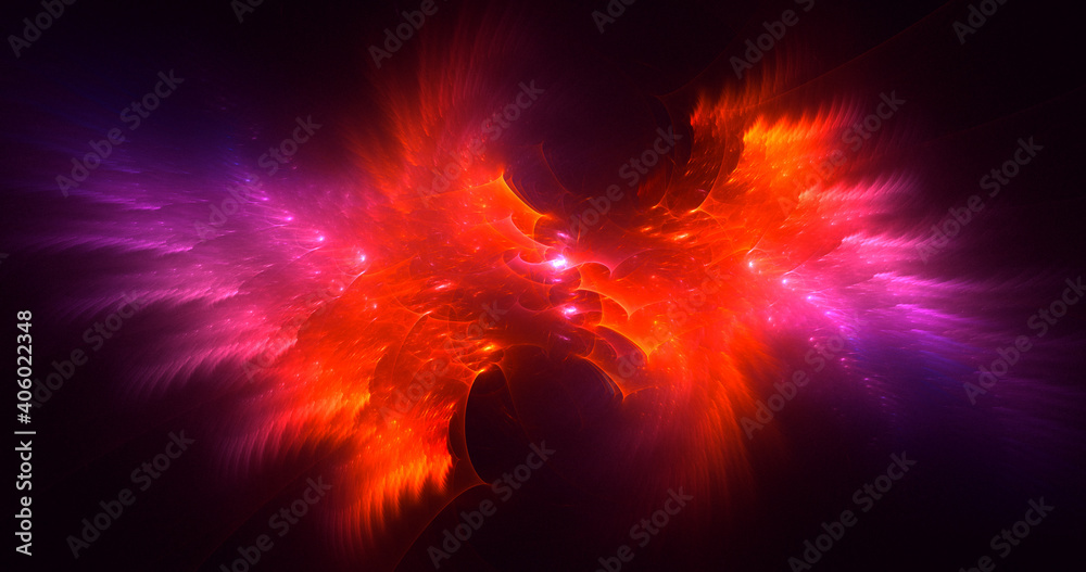 Fototapeta premium 3D rendering abstract colorful fractal light background