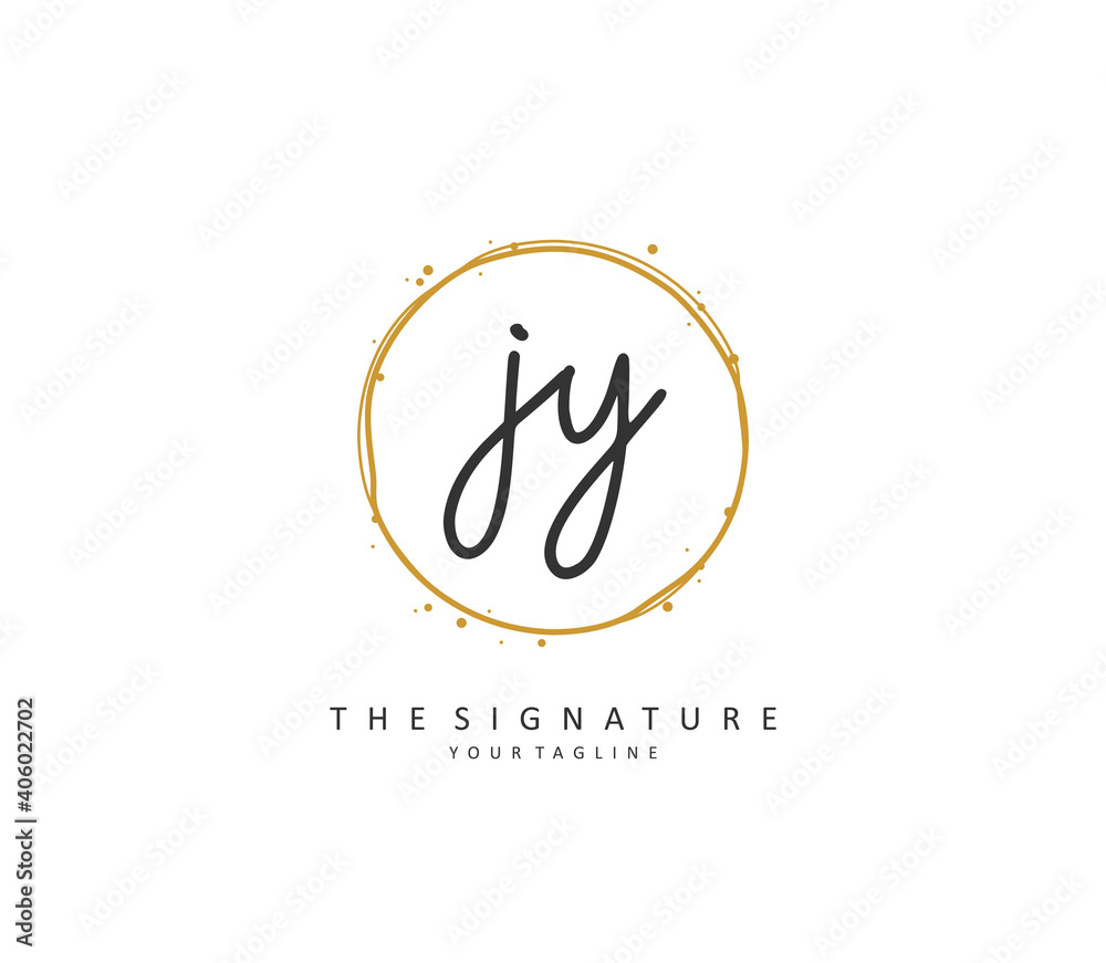 JY Initial letter handwriting and signature logo. A concept handwriting initial logo with template element. JY Initial letter handwriting and signature logo. A concept handwriting initial logo with template element.