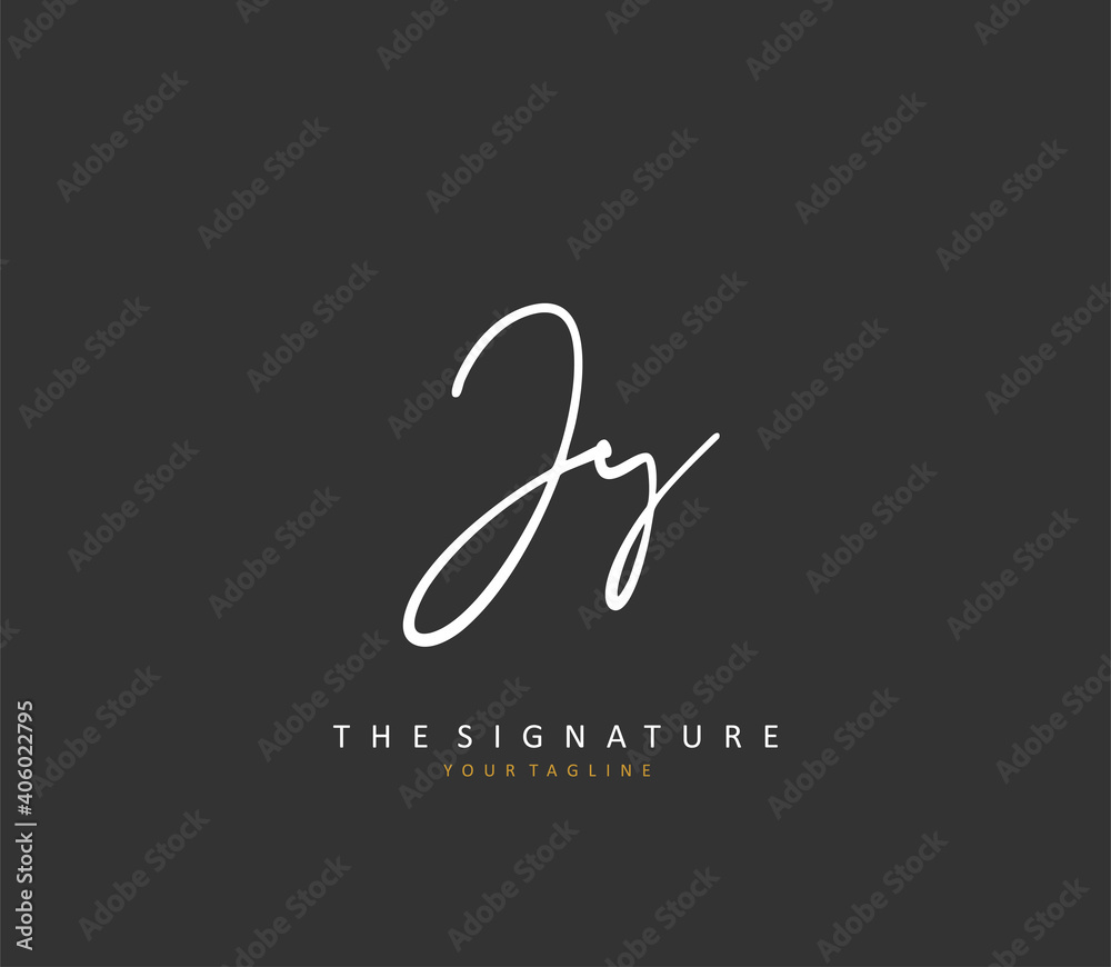 JY Initial letter handwriting and signature logo. A concept handwriting initial logo with template element. JY Initial letter handwriting and signature logo. A concept handwriting initial logo with template element.