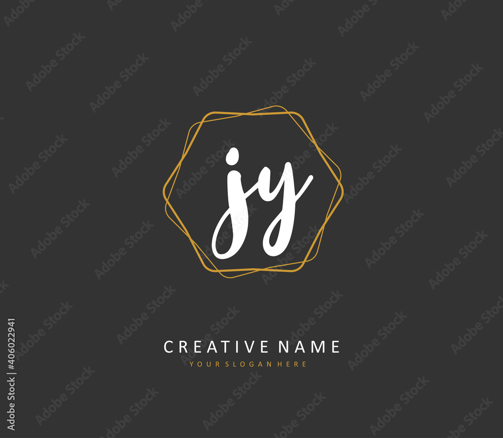 JY Initial letter handwriting and signature logo. A concept handwriting initial logo with template element. JY Initial letter handwriting and signature logo. A concept handwriting initial logo with template element.