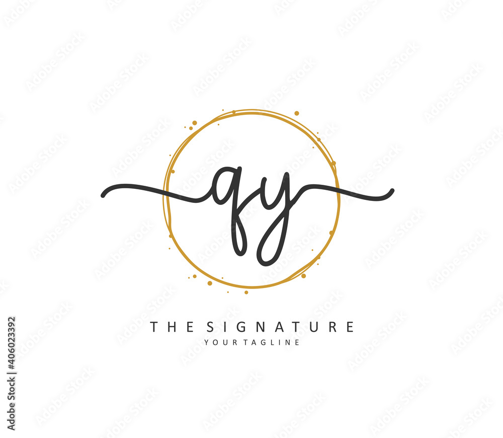 QY Initial letter handwriting and signature logo. A concept handwriting initial logo with template element. QY Initial letter handwriting and signature logo. A concept handwriting initial logo with template element.