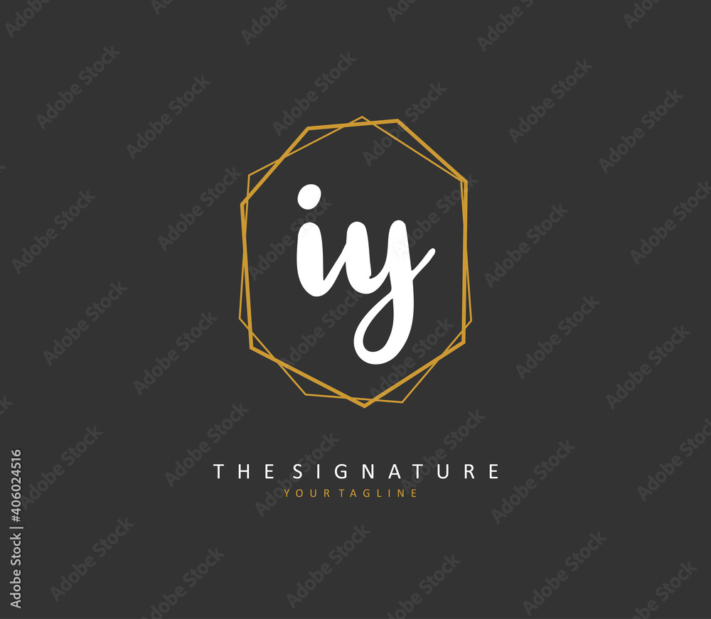 IY Initial letter handwriting and signature logo. A concept handwriting initial logo with template element. IY Initial letter handwriting and signature logo. A concept handwriting initial logo with template element.