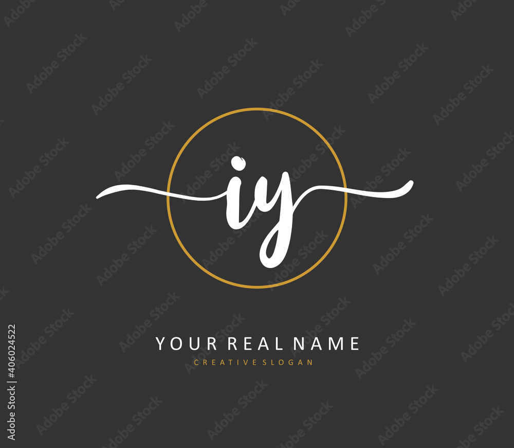 IY Initial letter handwriting and signature logo. A concept handwriting initial logo with template element. IY Initial letter handwriting and signature logo. A concept handwriting initial logo with template element.