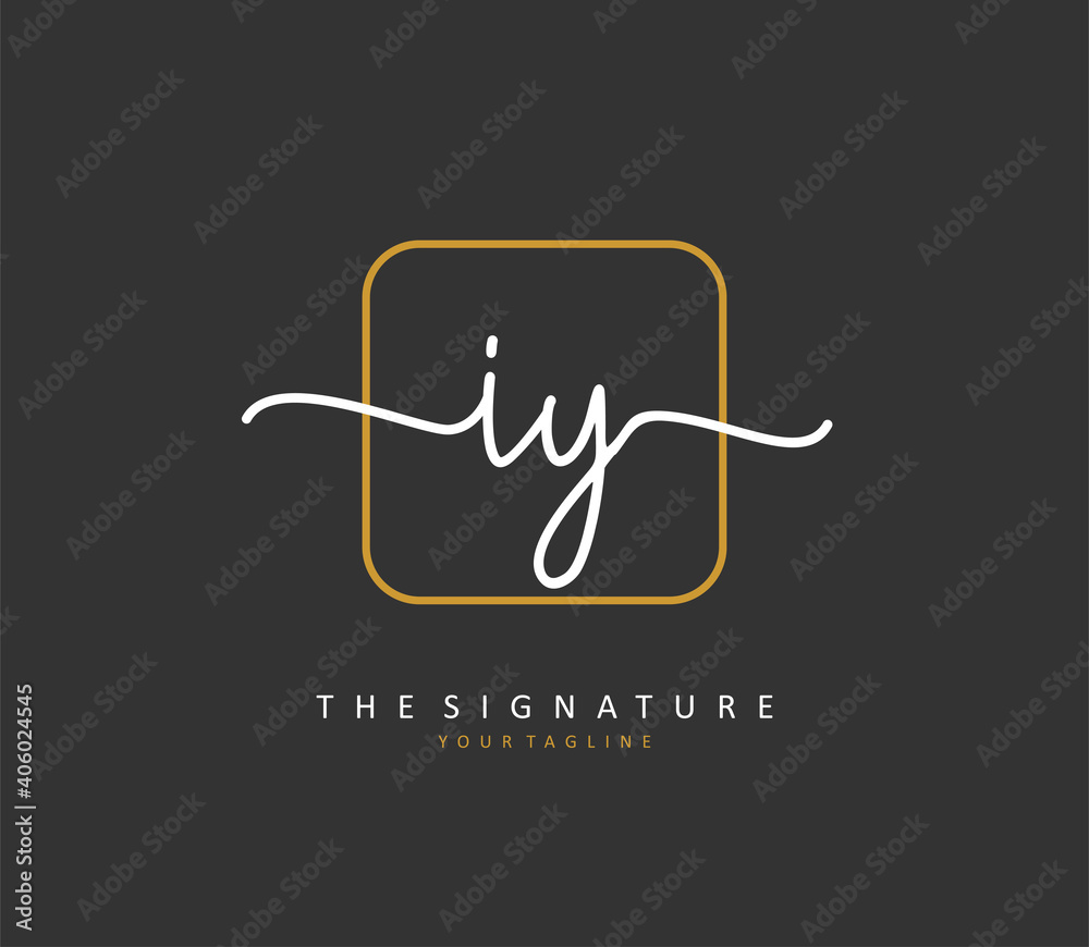 IY Initial letter handwriting and signature logo. A concept handwriting initial logo with template element. IY Initial letter handwriting and signature logo. A concept handwriting initial logo with template element.