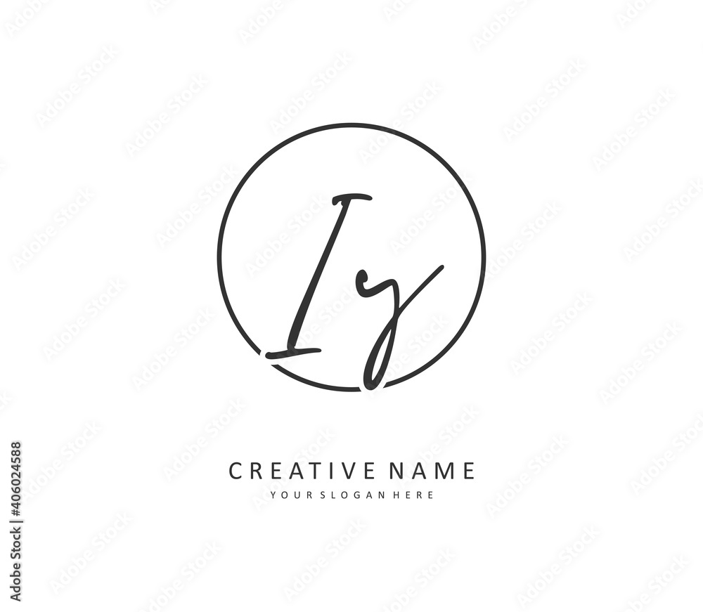 IY Initial letter handwriting and signature logo. A concept handwriting initial logo with template element. IY Initial letter handwriting and signature logo. A concept handwriting initial logo with template element.