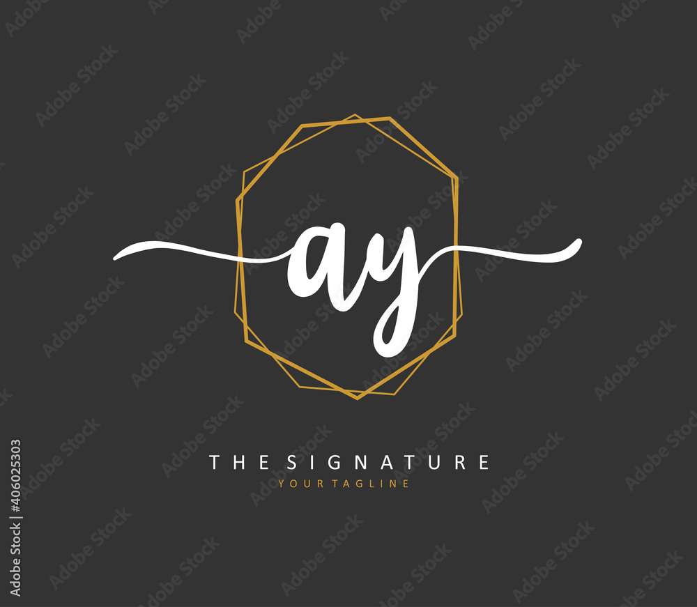 AY Initial letter handwriting and signature logo. A concept handwriting initial logo with template element. AY Initial letter handwriting and signature logo. A concept handwriting initial logo with template element.