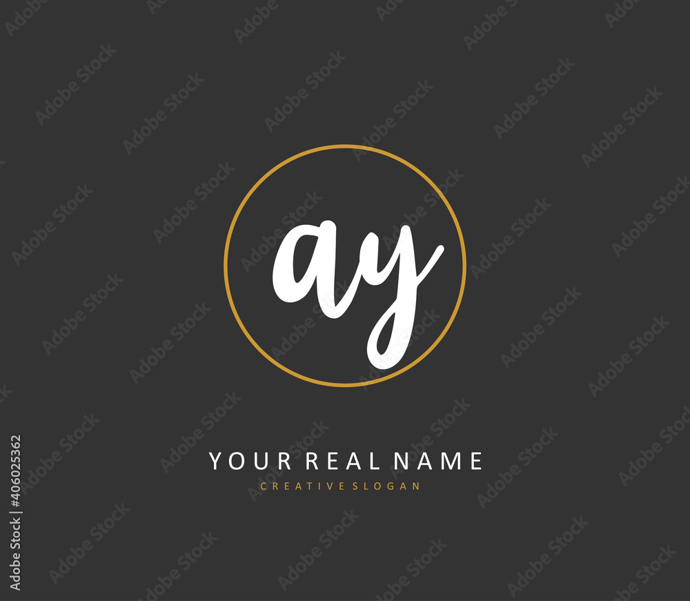 AY Initial letter handwriting and signature logo. A concept handwriting initial logo with template element. AY Initial letter handwriting and signature logo. A concept handwriting initial logo with template element.