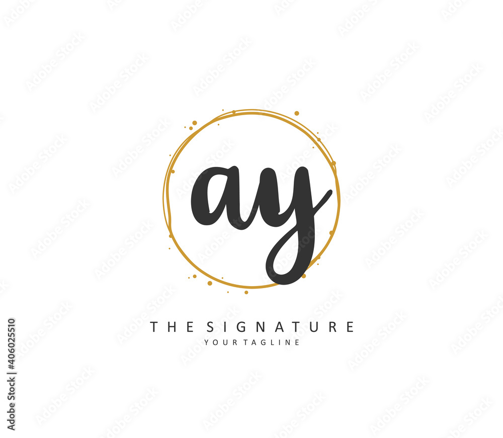 AY Initial letter handwriting and signature logo. A concept handwriting initial logo with template element. AY Initial letter handwriting and signature logo. A concept handwriting initial logo with template element.