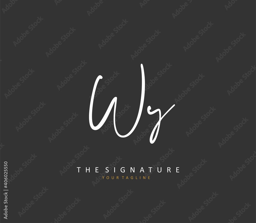 WY Initial letter handwriting and signature logo. A concept handwriting initial logo with template element. WY Initial letter handwriting and signature logo. A concept handwriting initial logo with template element.