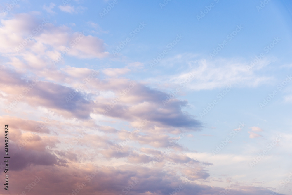 sunset cloud with blue sky
