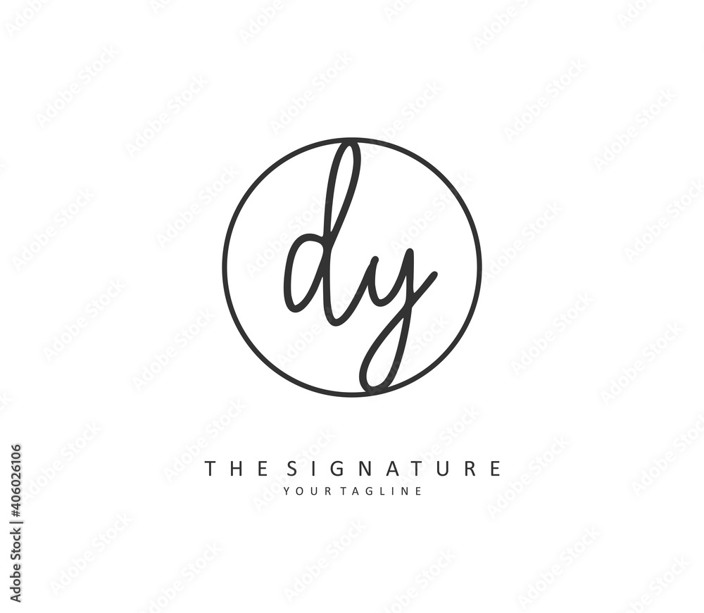 DY Initial letter handwriting and signature logo. A concept handwriting initial logo with template element. DY Initial letter handwriting and signature logo. A concept handwriting initial logo with template element.