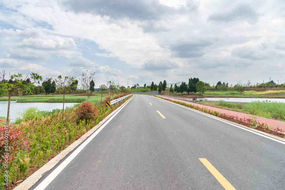 new asphalt road in the country