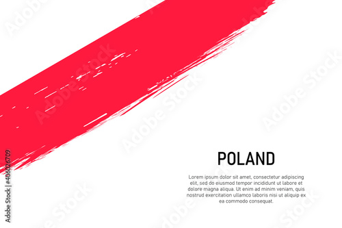 Grunge styled brush stroke background with flag of Poland