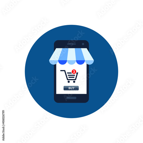 Ecommerce, line, market, shop, shopping, store icon vector graphic
