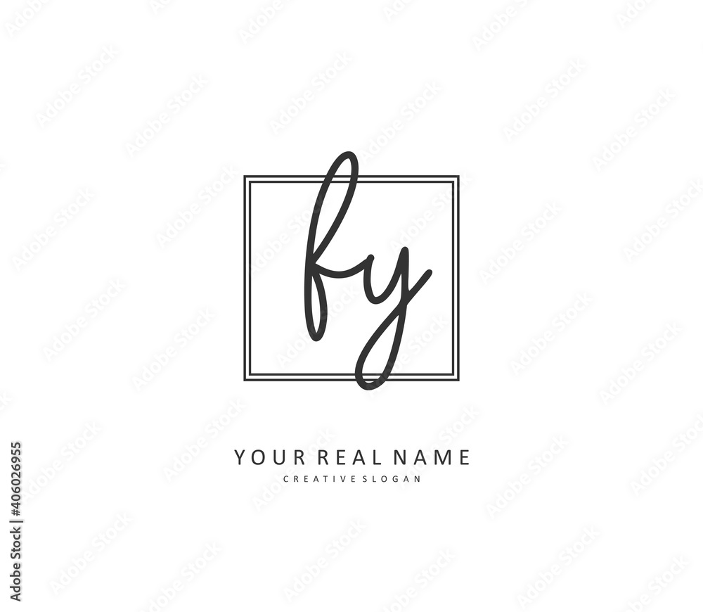 FY Initial letter handwriting and signature logo. A concept handwriting initial logo with template element. FY Initial letter handwriting and signature logo. A concept handwriting initial logo with template element.