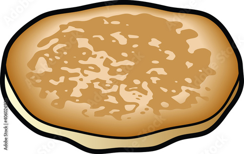 A fluffy pancake / griddle cake / pikelet.