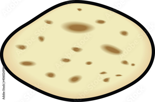 A toasted pita / pocket bread.