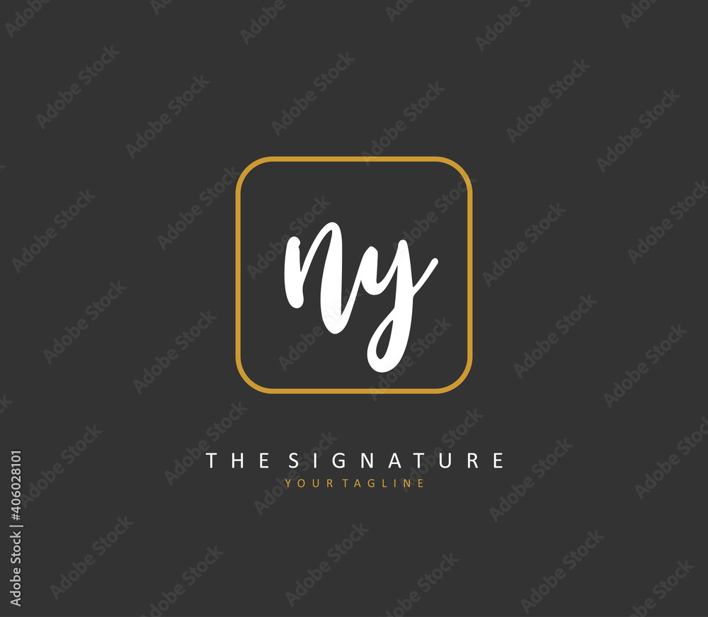 NY Initial letter handwriting and signature logo. A concept handwriting initial logo with template element. NY Initial letter handwriting and signature logo. A concept handwriting initial logo with template element.