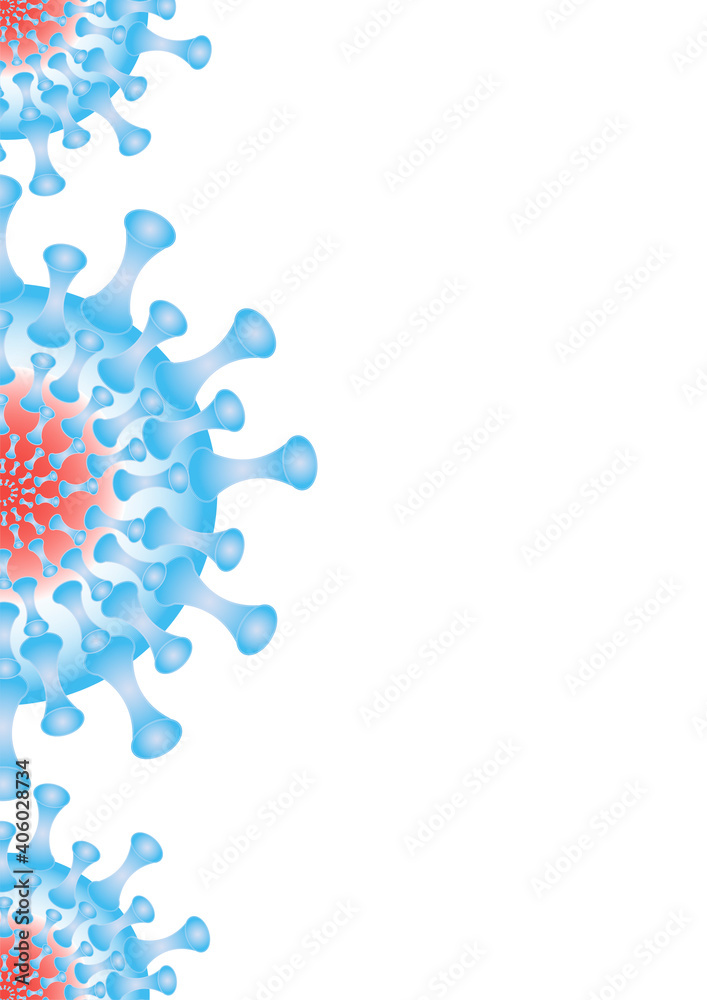 Coronavirus - isolate on a white background, format A4. Cover for a book, a notebook, a presentation.