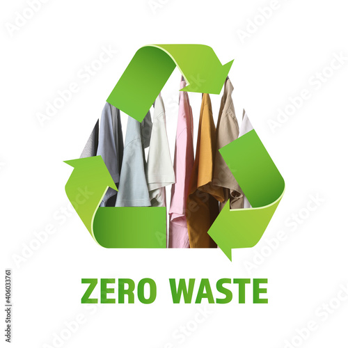 Clothes with recycling symb...