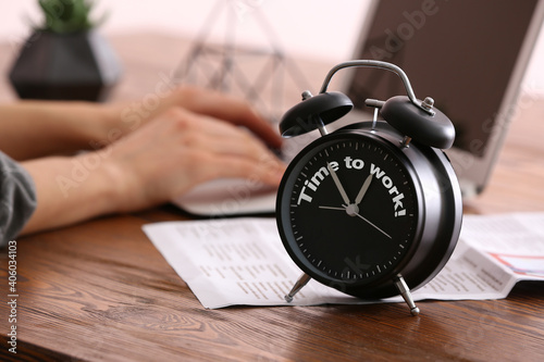 Alarm clock with text TIME ...