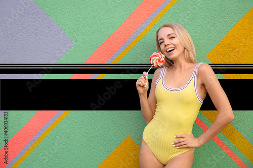 Beautiful young woman in st...