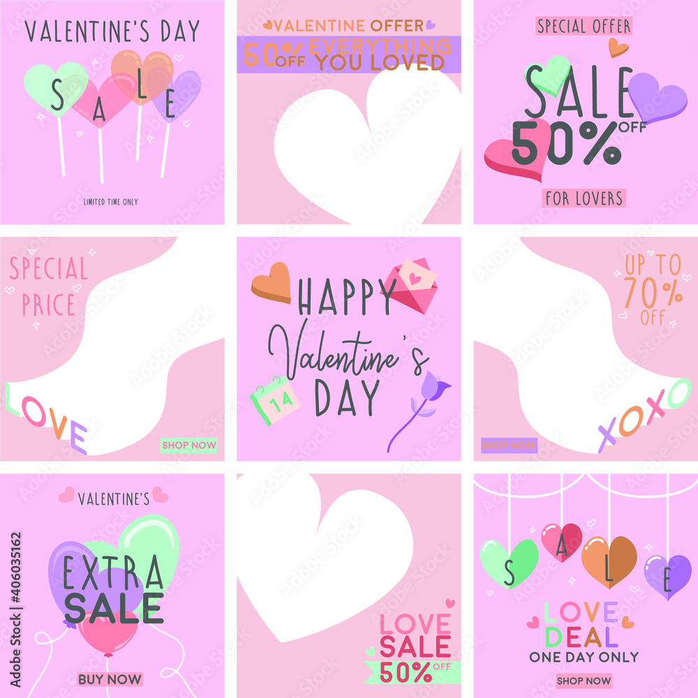 Valentine's Day Feeds Template, Business Feeds Template, E-commerce Feeds template Valentine's Day Feeds Template, Business Feeds Template, E-commerce Feeds template