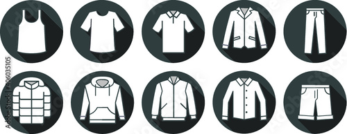 Men Clothings Icon Set