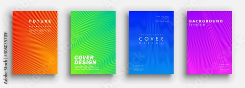 Future minimal covers design. Colorful halftone gradients. Background geometric patterns. Vector template
