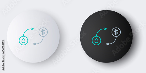 Line Oil exchange, water transfer, convert icon isolated on grey background. Colorful outline concept. Vector.
