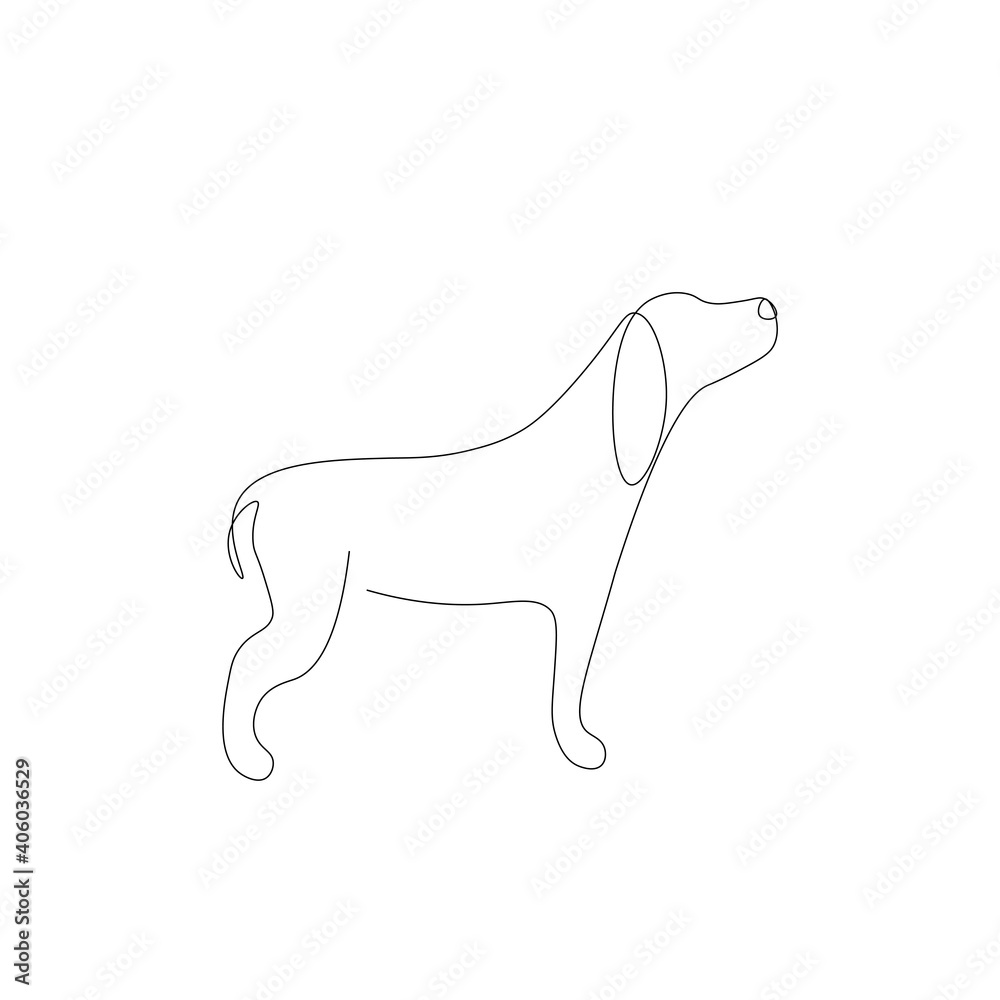 Puppy dog on white background, vector illustration