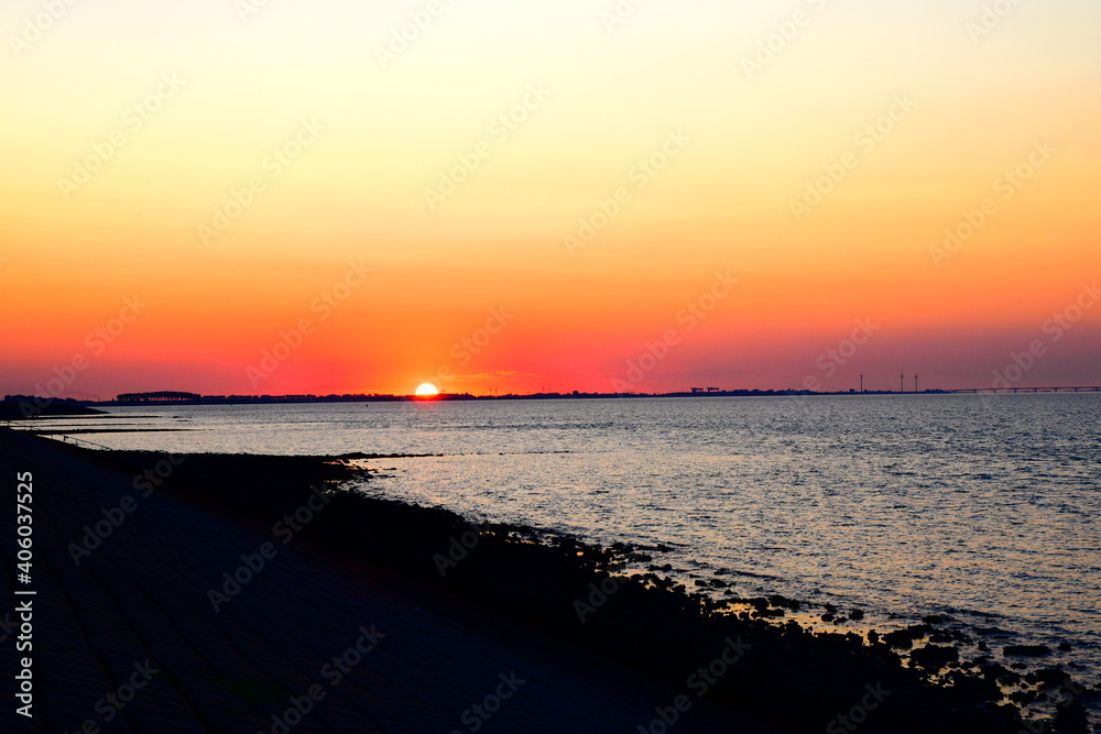 sunset on the beach