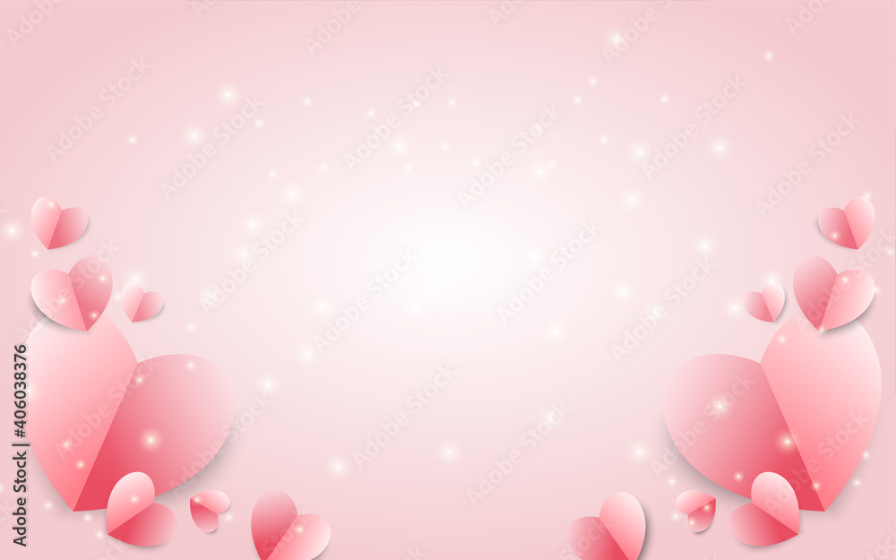 valentine pink background with hearts