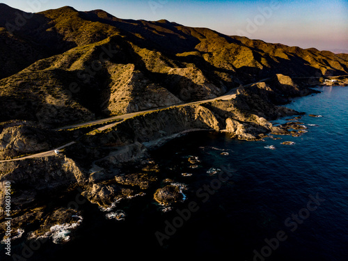 Rocky coast of Villaricos, Almeria Spain photo