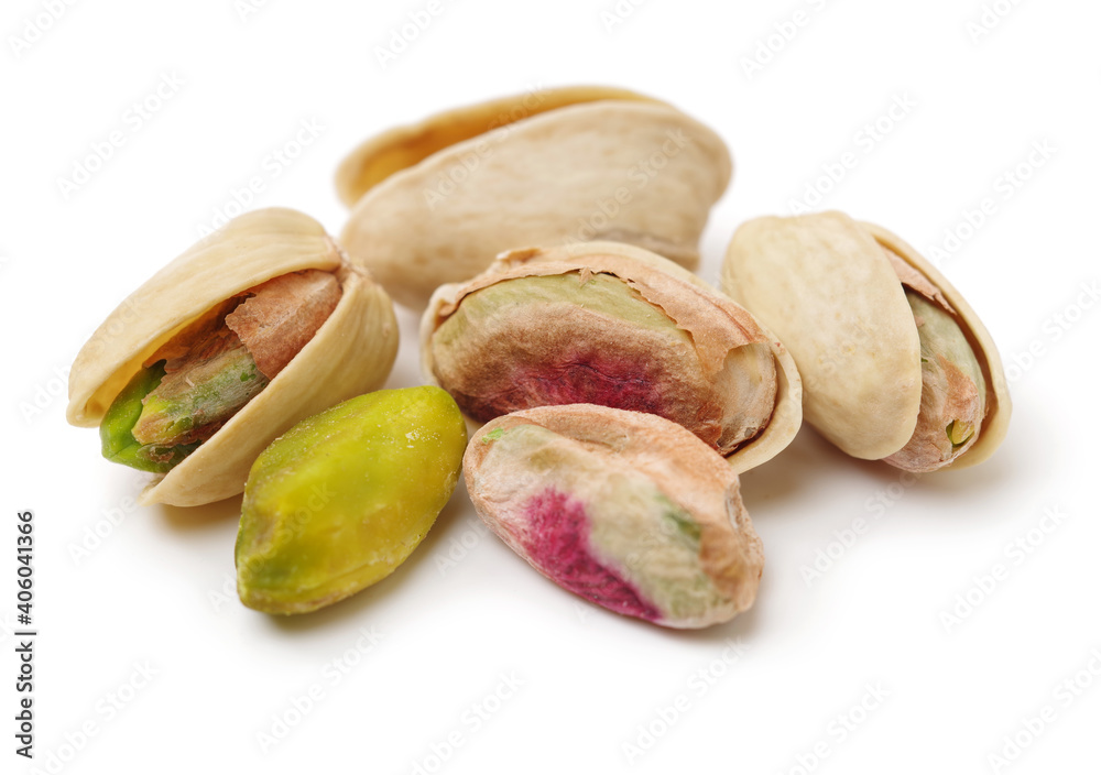 Pistachios on white background Pistachios on white background