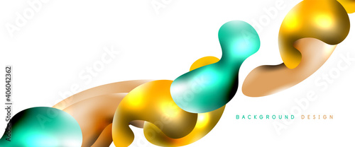 Bubbles abstract background. Liquid splashes on white vector template