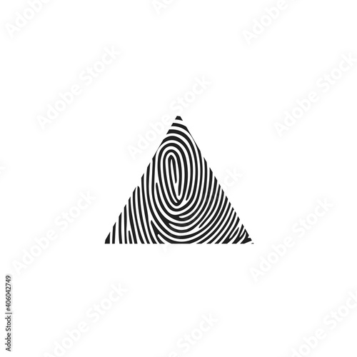 Fingerprint Equilateral Triangle Icon in trendy flat style isolated on grey background. Equilateral Triangle symbol for your web site design, logo, app, UI. Vector illustration, EPS10, geometric