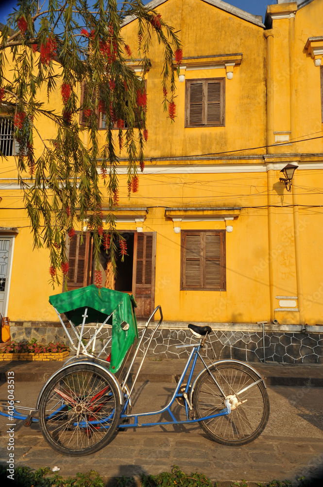 A Cyclo (Vietnamese pedicab) at old city of Hoi An, Vietnam