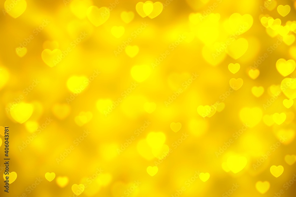 Yellow heart of Valentine background Yellow heart of Valentine background