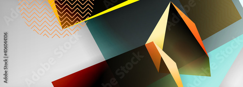 Low poly 3d geometric shapes, minimal abstract background. Vector illustrations for covers, banners, flyers and posters and other