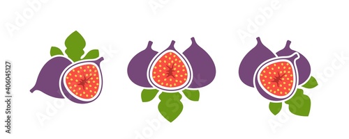 Fig logo. Isolated fig on white background