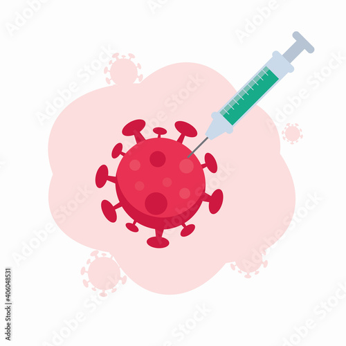 Covid-19 coronavirus vaccine vector illustration design concept. Vaccination against coronavirus disease background