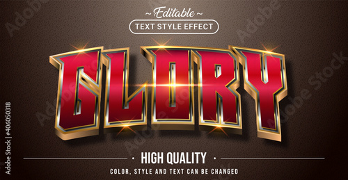 Editable text style effect - Glory text style theme. photo