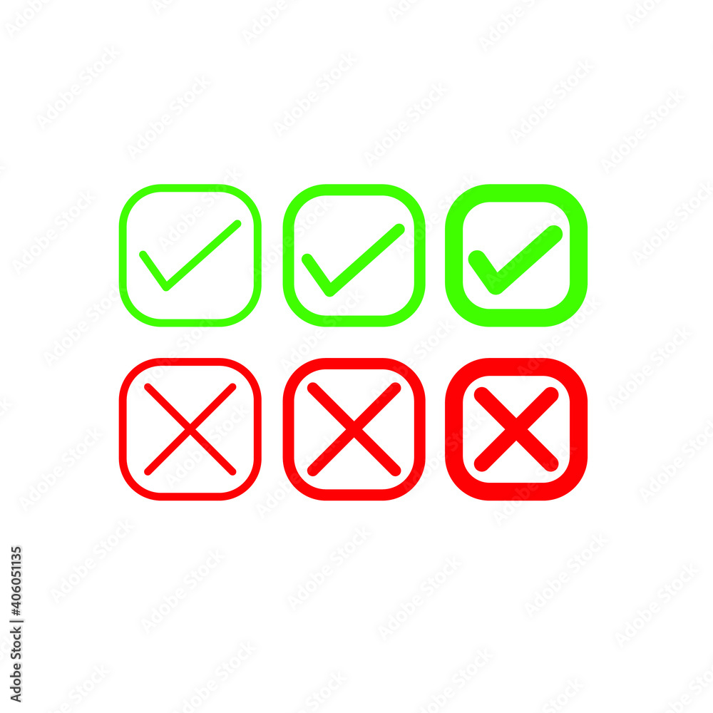 Set of yes and no icon
Set of yes and no icon
