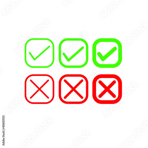 Set of yes and no icon
