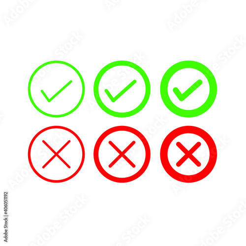 Set of yes and no icon
