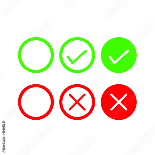 Set of yes and no icon
